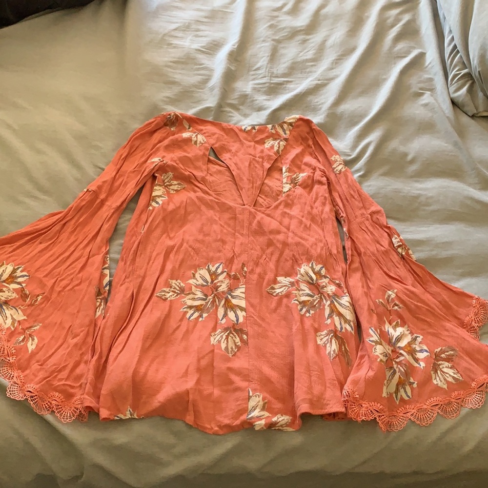 Free people wanderer mini boho dress preowned S - Picture 8 of 12